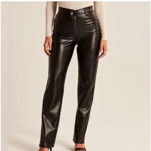 Abercrombie & Fitch Vegan Leather Pants - Black